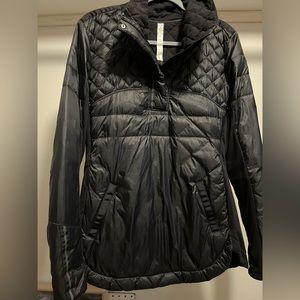 Lululemon “Down For A Run” Quilted Goose Down Pullover Jacket, Size 10, Black